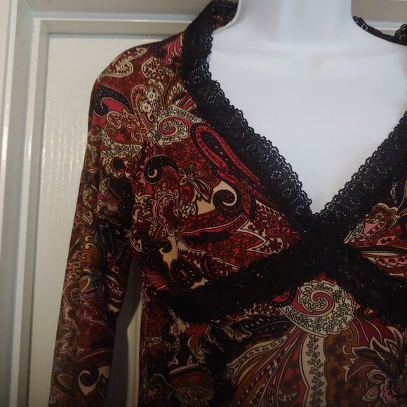 MKM Designs Vintage Babydoll Empire Waist Whimsygoth Fairy Moody Boho Top M Y2k - Picture 3 of 14